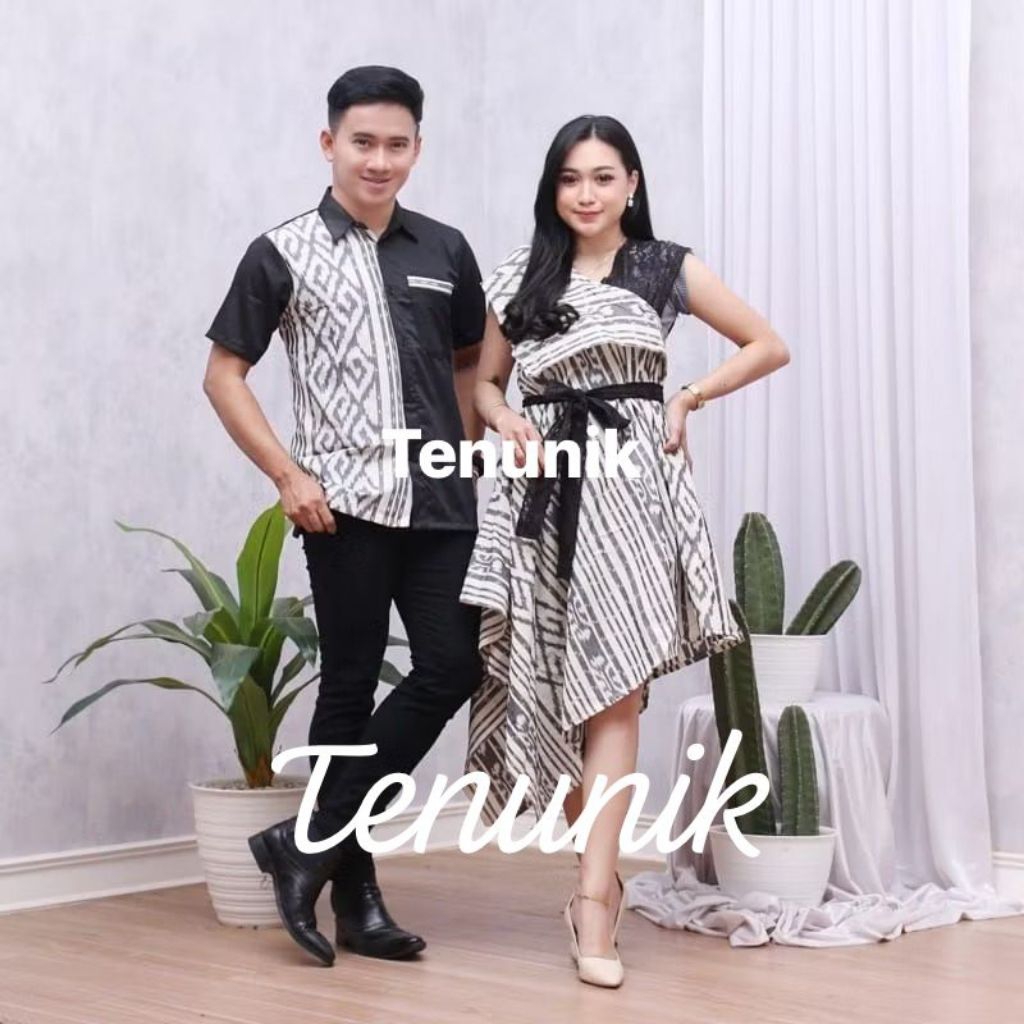 COUPLE TENUN TORAJA PUTIH - BAJU TENUN COUPLE - DRESS TENUN - DRESS SIERA IVORY