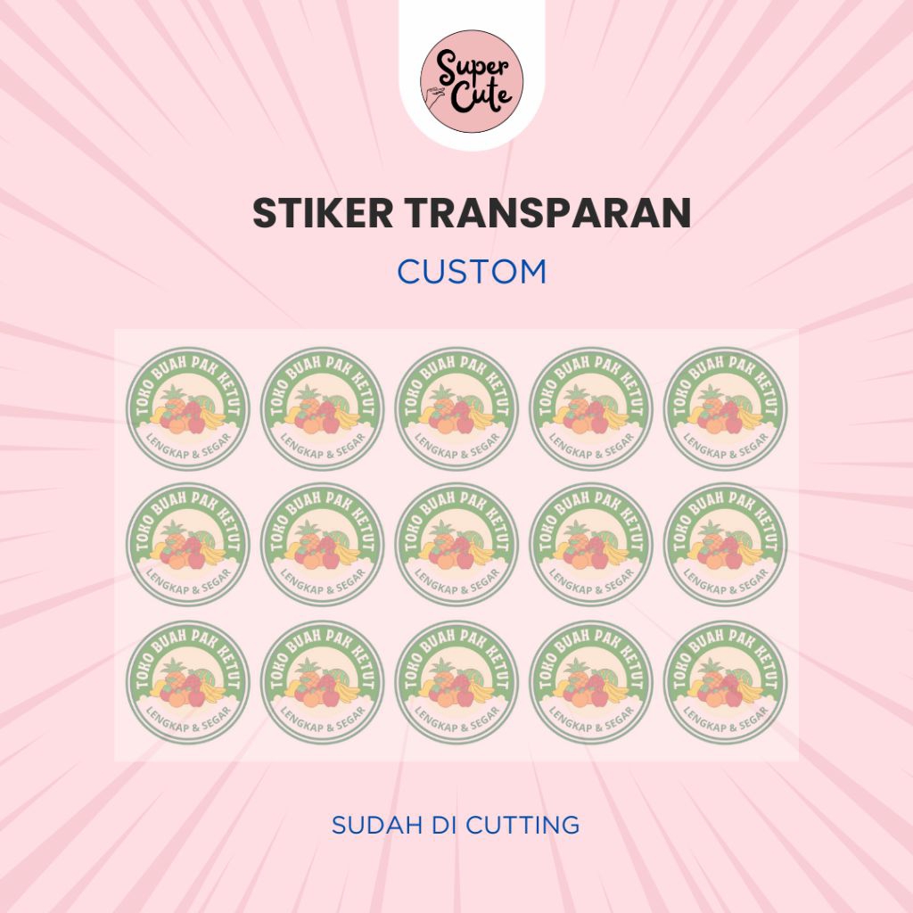 

SuperCute Cetak Stiker Transparan A4 Cocok untuk Hadiah Branding Logo Bisnis Kuliah Wedding
