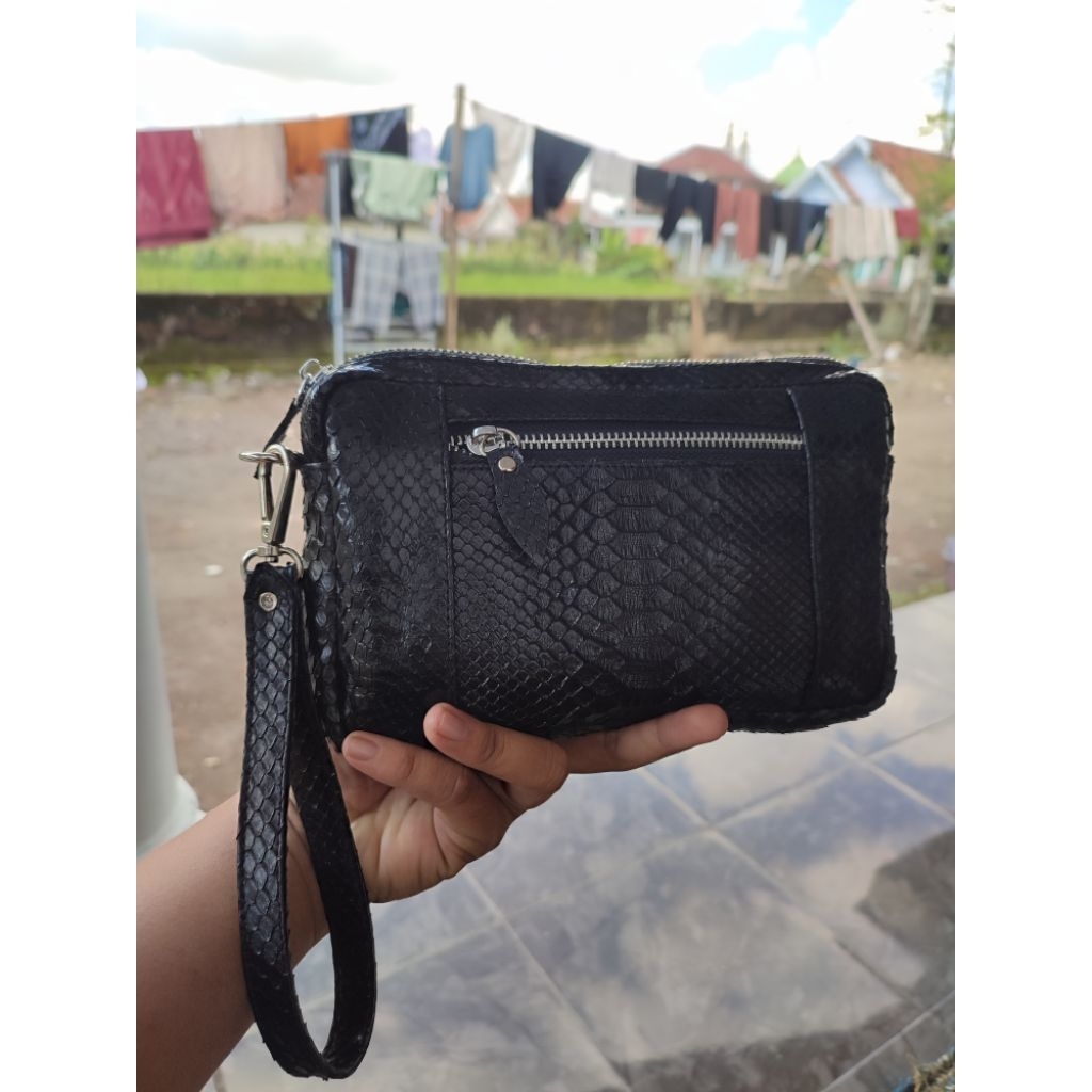 Handbag/Tas tangan pria dan wanita bahan dari kulit ular piton