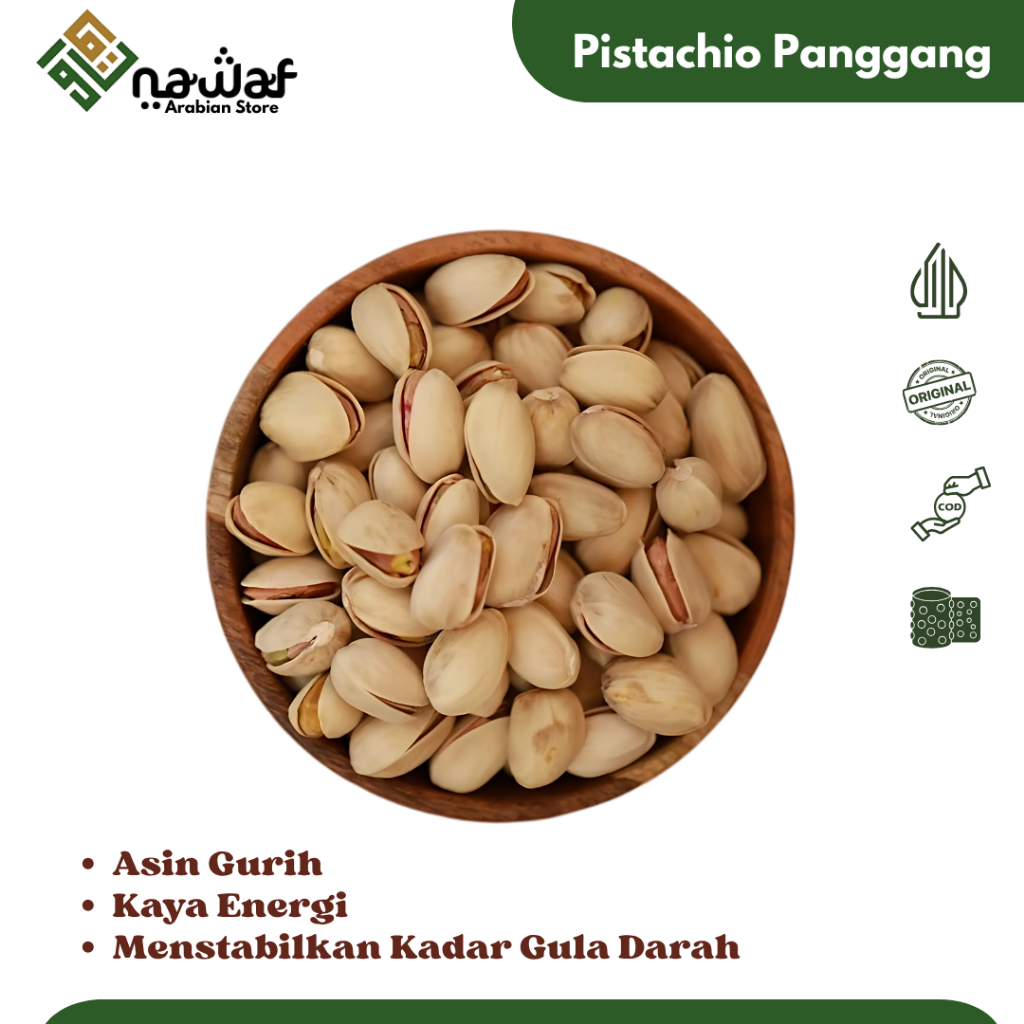 

KACANG FUSTUK PISTACHIO 1kg / Kacang Pistachio Arab Fustuk Murah / Kacang Oleh-Oleh Haji