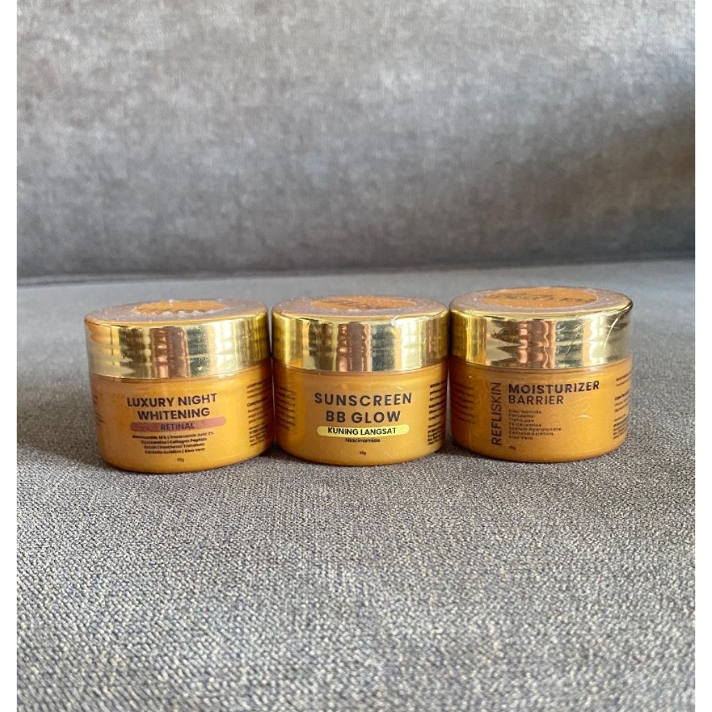SUNSCREEN BB GLOW + NIGHT CREAM LUXURY + MOISTURIZER