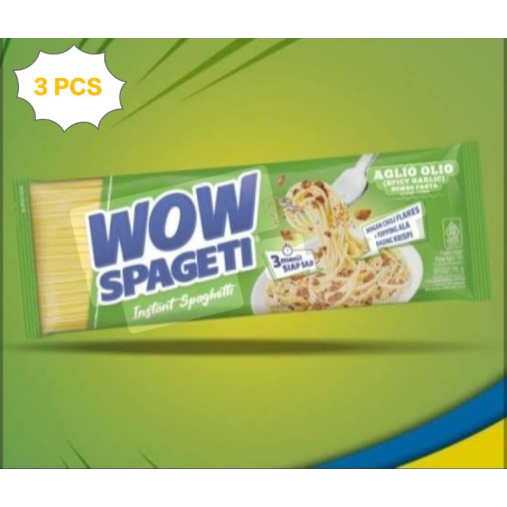 

WOW Spageti Aglio Olio 3pcs | Mie Spaghetti Instan Praktis 3 Menit