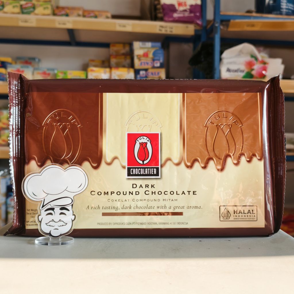

Tulip Dark Chocolate Compound 1Kg / Dark Coklat Tulip 1Kg / Coklat Dark Compound Tulip