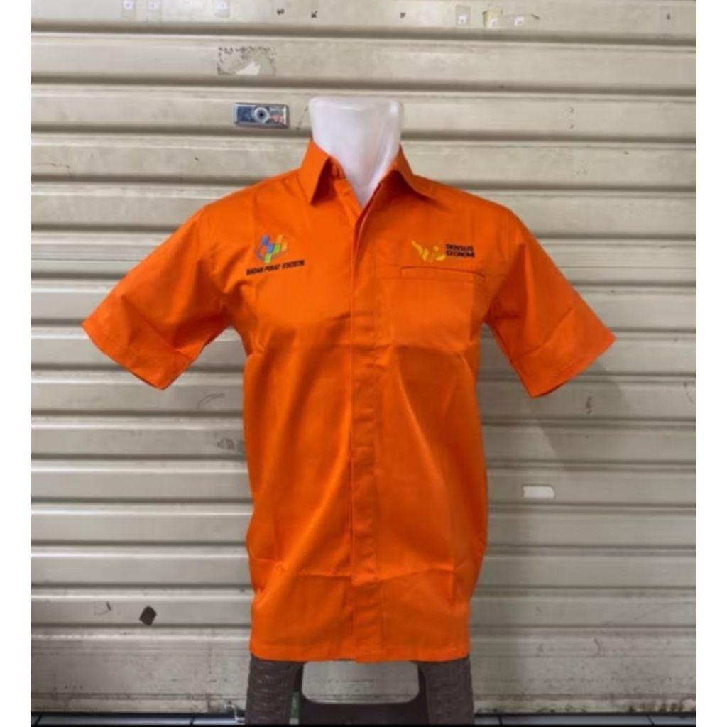 Kemeja BPS SENSUS 2026 Seragam Sensus 2026 Orange Pendek