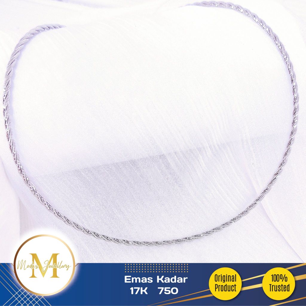 MODIS JEWELLERY - Kalung Choker Tambang Putih - Emas 17K 750