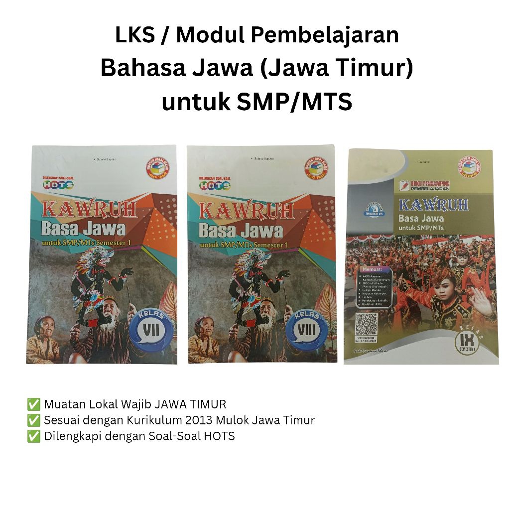 Modul / LKS Bahasa Jawa SMP / MTS K-13 Kurikulum 2013 Kawruh Basa Bahasa Jawa Timur Kelas 7 8 9 K-13