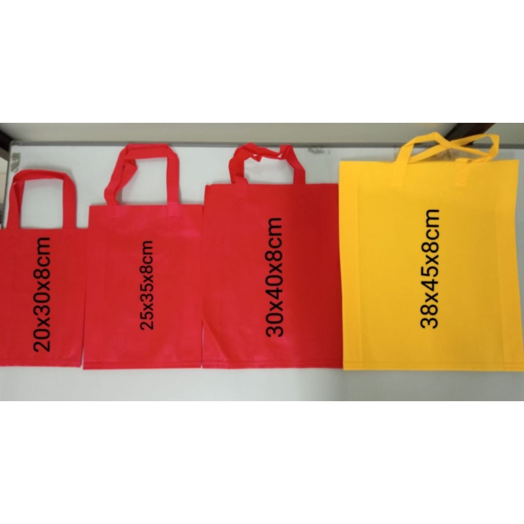 

(ISI 12 PCS) Tas gusset spundbound 25x35x8 / tas kain hajatan souvenir