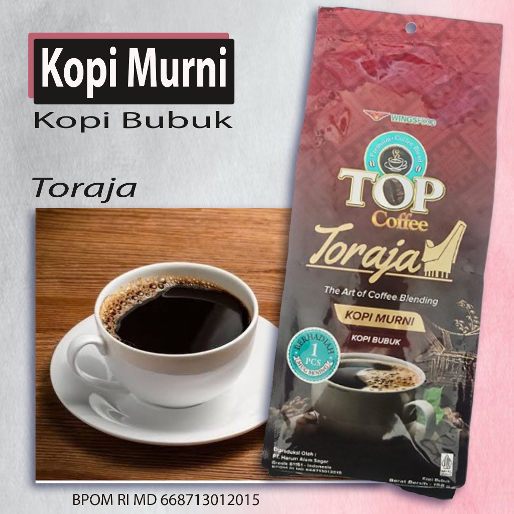 

Kopi Bubuk Murni TERLARIS kopi bubuk toraja Murni paling banyak dicari top kopi murni Toraja 158gr karena Cita rasanya yang khas minum kopi ini bikin ketagihan dengan rasa nikmatnya