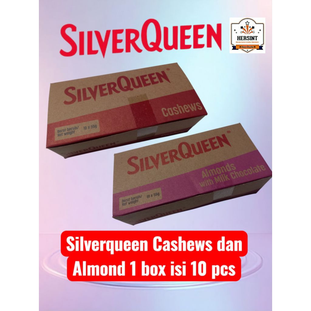 

SILVERQUEEN ALMOND DAN CASHEW 55 grm 1 BOX ISI 10 PCS