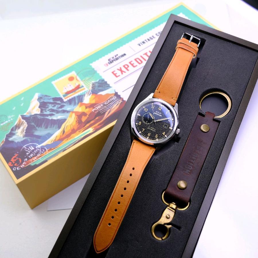 ORIGINAL Jam Tangan Pria Expedition E6864 / AC 6864 Garansi 1 Tahun - Strap Kulit