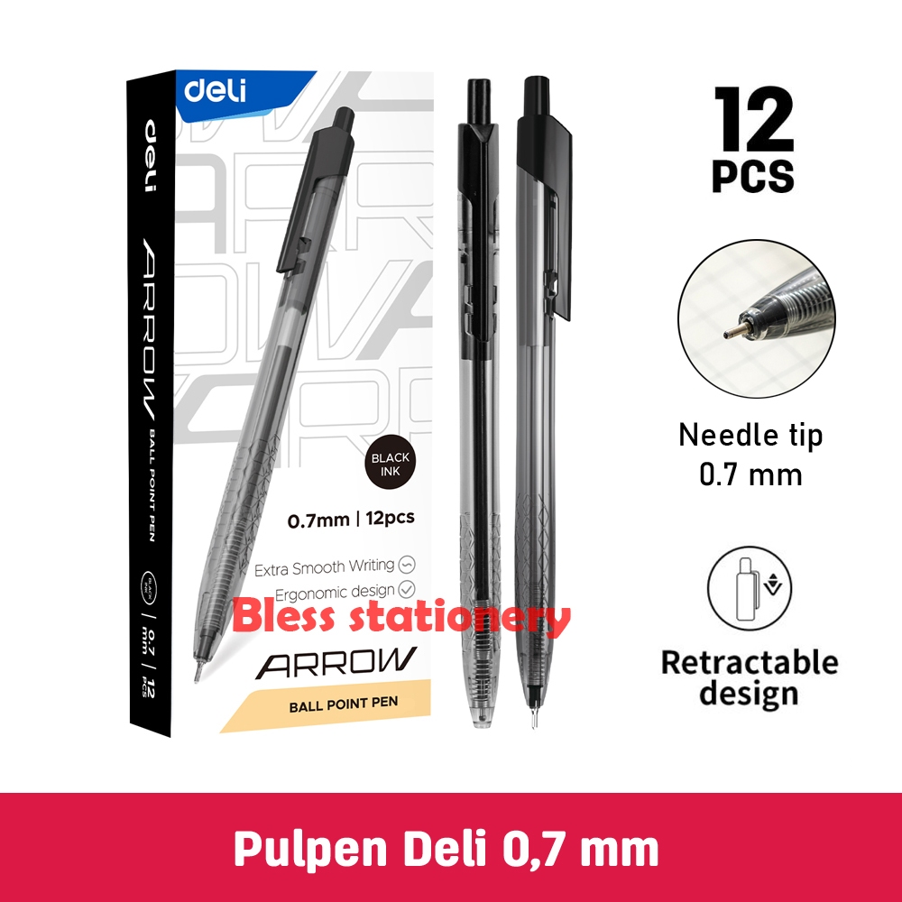 

Pulpen DELI ballpoint 0.7mm bolpen 0,7mm ballpen pen retractable pena cetek