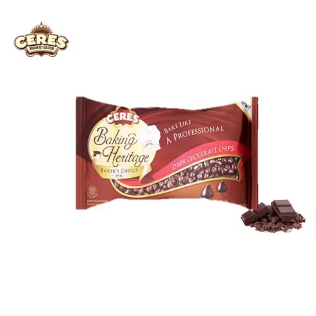 

Ceres Baking Heritage Dark Chocolate Chips 250g – Cokelat Pilihan Profesional