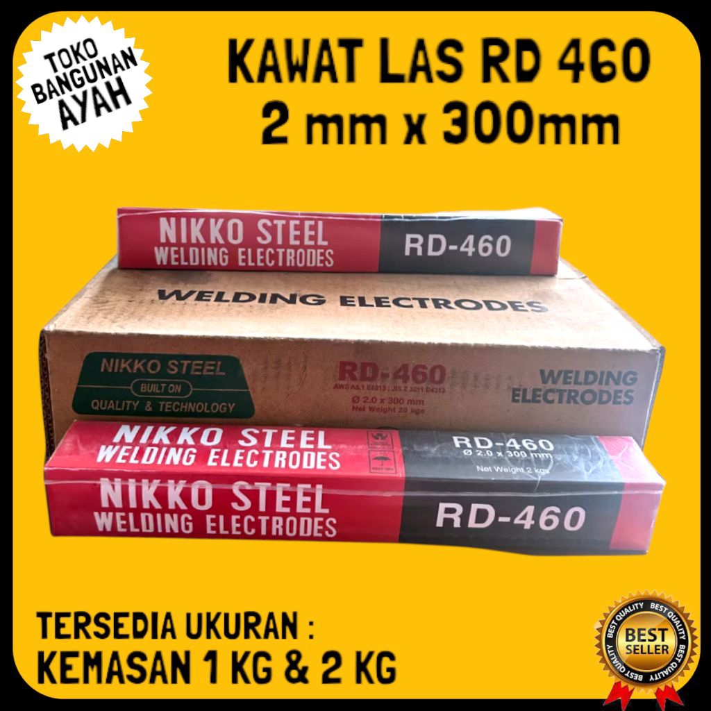 [TERLARIS] Kawat Las RD 460 2mm / Welding Electrode RD 460 2mm / Kemasan 1KG & 2KG