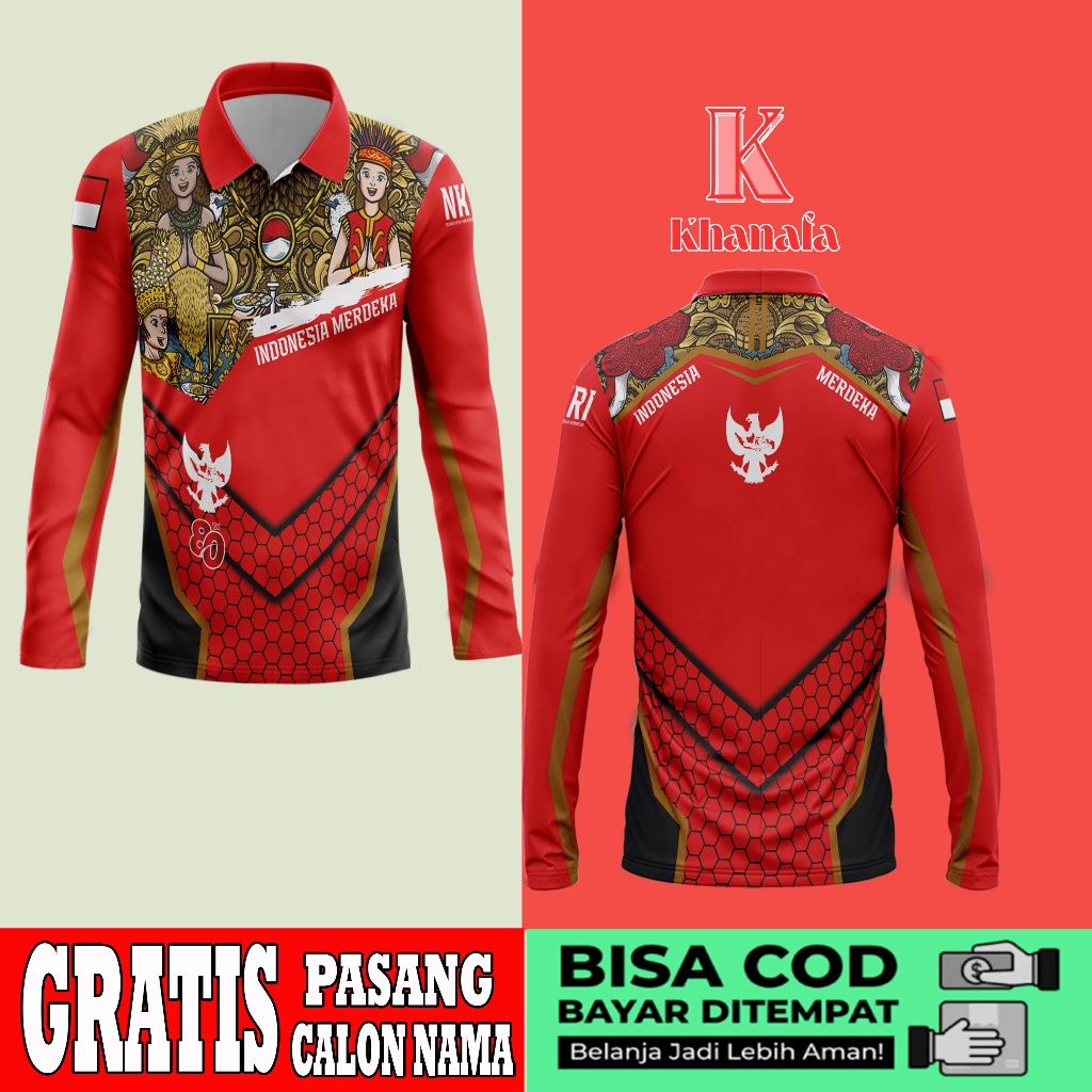 Kaos Polo | Baju merah putih | Kaos Polo 17 agustusan | Baju kemerdekaan indonesia art 02