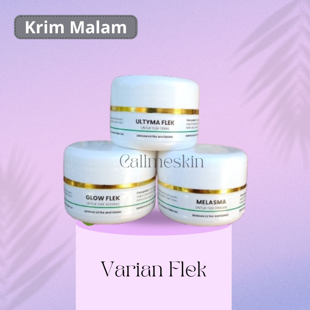 Krim Malam Theraskin | Melasma | Glow Flek | Ultyma Flek | Krim malam untuk kulit susah putih dan fl