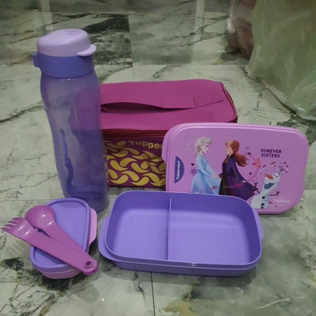 Frozen lunch set eco bottle 500ml tupperware