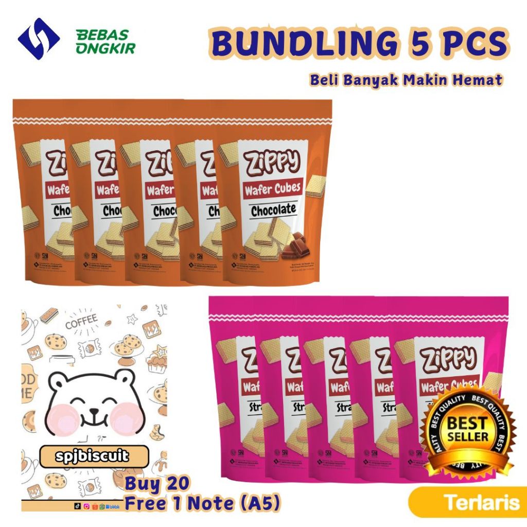 

Zippy Wafer Pouch Cokelat dan Strawberry 35 gr - Isi 5 Pouch
