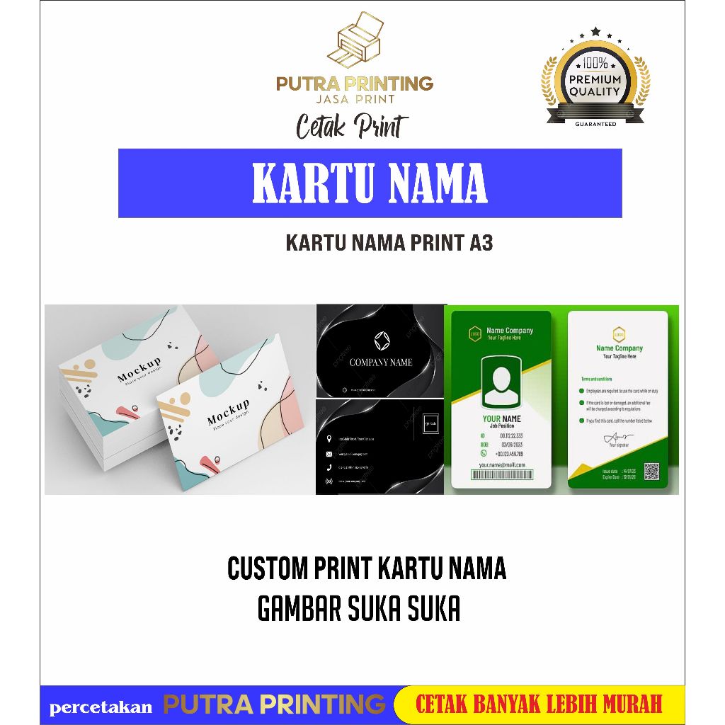 

Kartu Nama isi 100 free Box/ Kartu Nama Custom/ Bussiness Card/ Kartu Nama 1 sisi Ivory 230gr Free Box putra printing