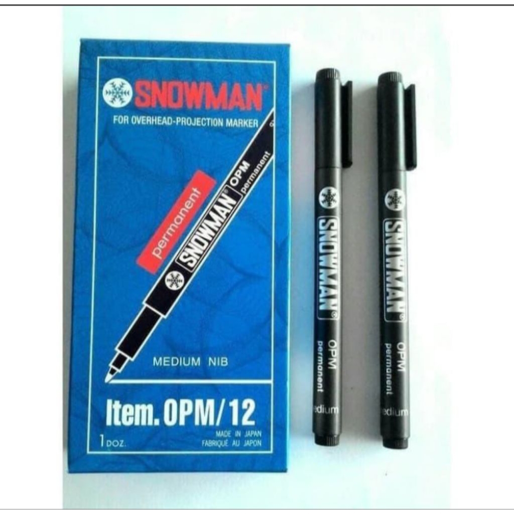 

Spidol Snowman OPM Hitam ( Medium)1pak isi 12 pcs