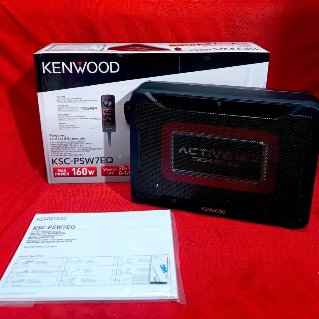 Subwoofer kolong active Kenwood KSC-PSW7EQ Slim bas kolong / Car audio mobil