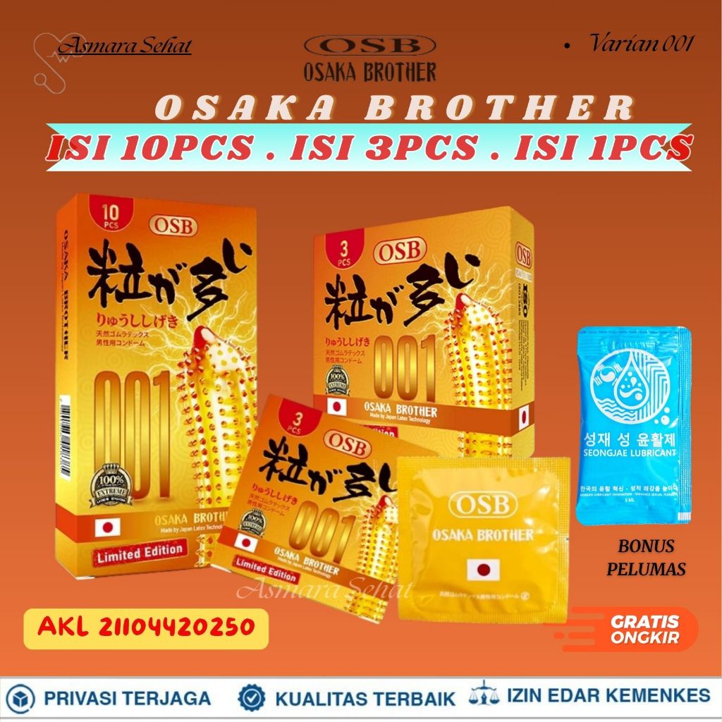 Kondom 001 OSB Gold Berduri Bergerigi Xtreme Tertipis di Dunia / Kondom Tahan Lama