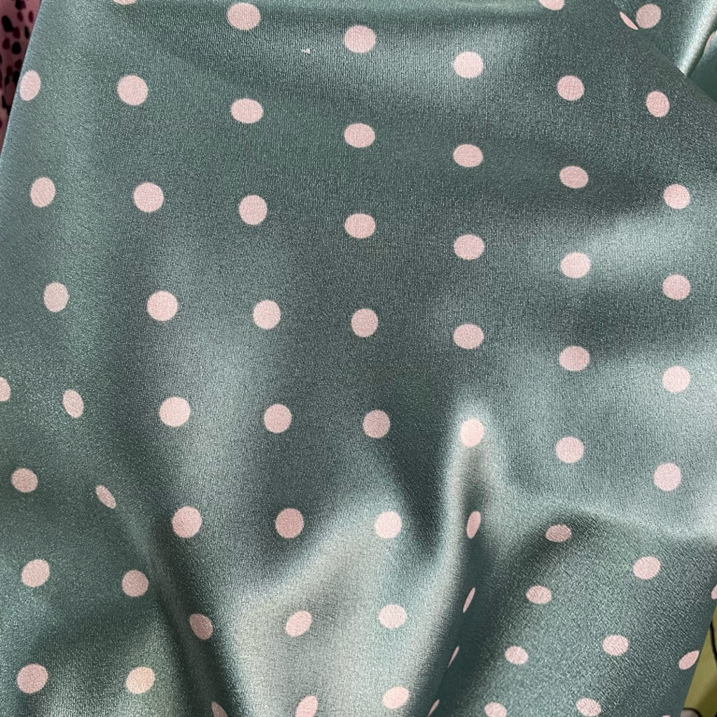 kain salsa silk motif polkadot premium - kain baby silk - kain italian silk - kain silk luxury vinta