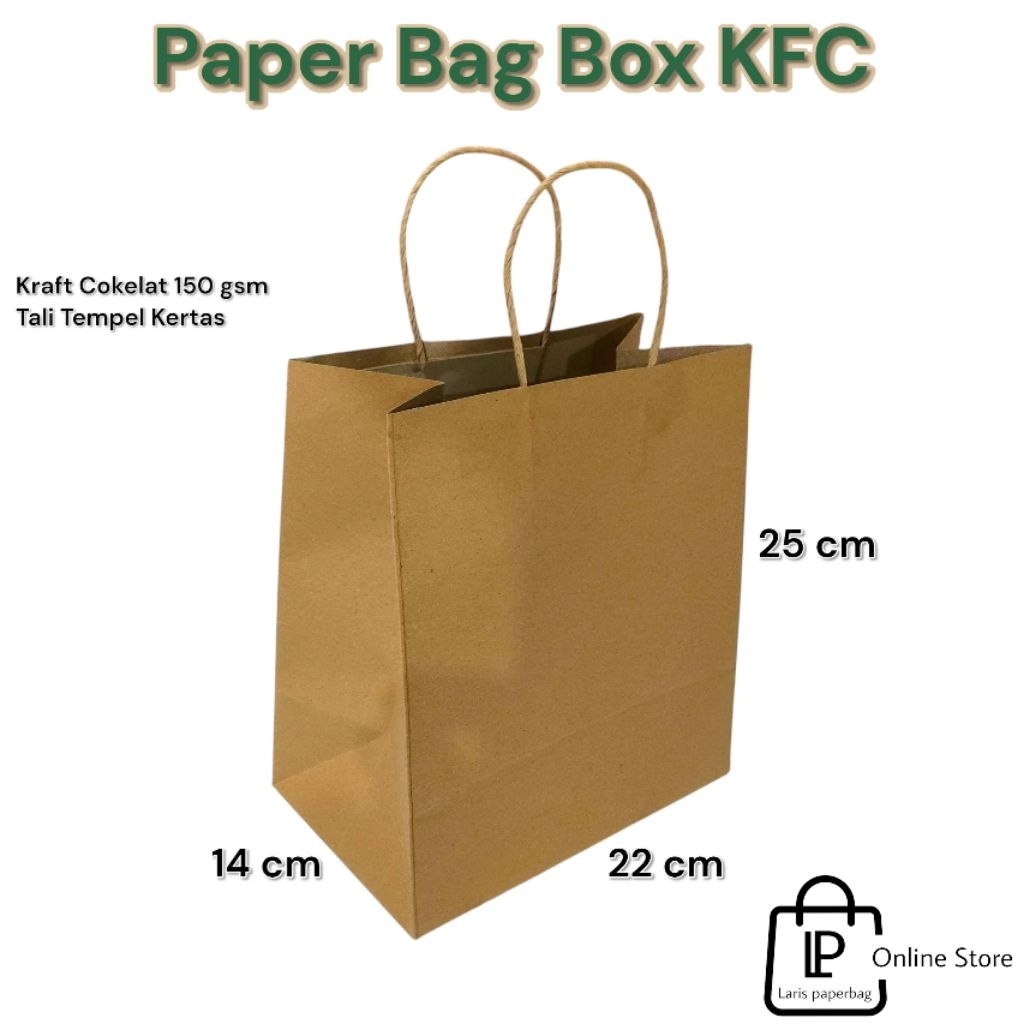 

Paperbag Cokelat Box KFC/Lunch Box Ukuran 22×14×25 cm