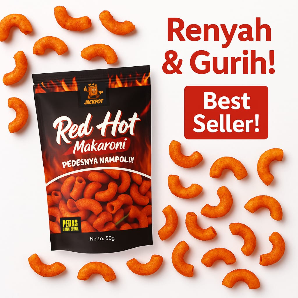 

JACKPOT Snack Makaroni Pedas Best Seller Camilan Murah