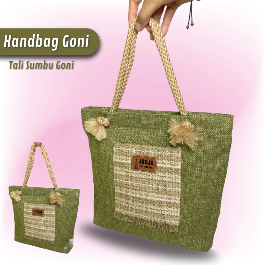 COD TAS MUKENA - HANDBAG GONI MOTIF KECIL - TAS TOTE TALI SUMBU - TAS TALI SUMBU WANITA MOTIF KECIL