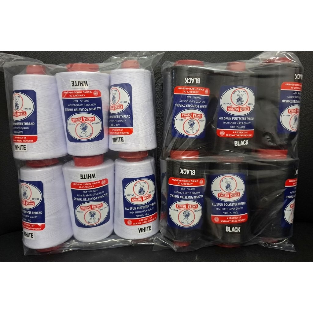 Benang Jahit Angsa Dunia 40/2 5000 yard harga 1 lusin (12 biji)