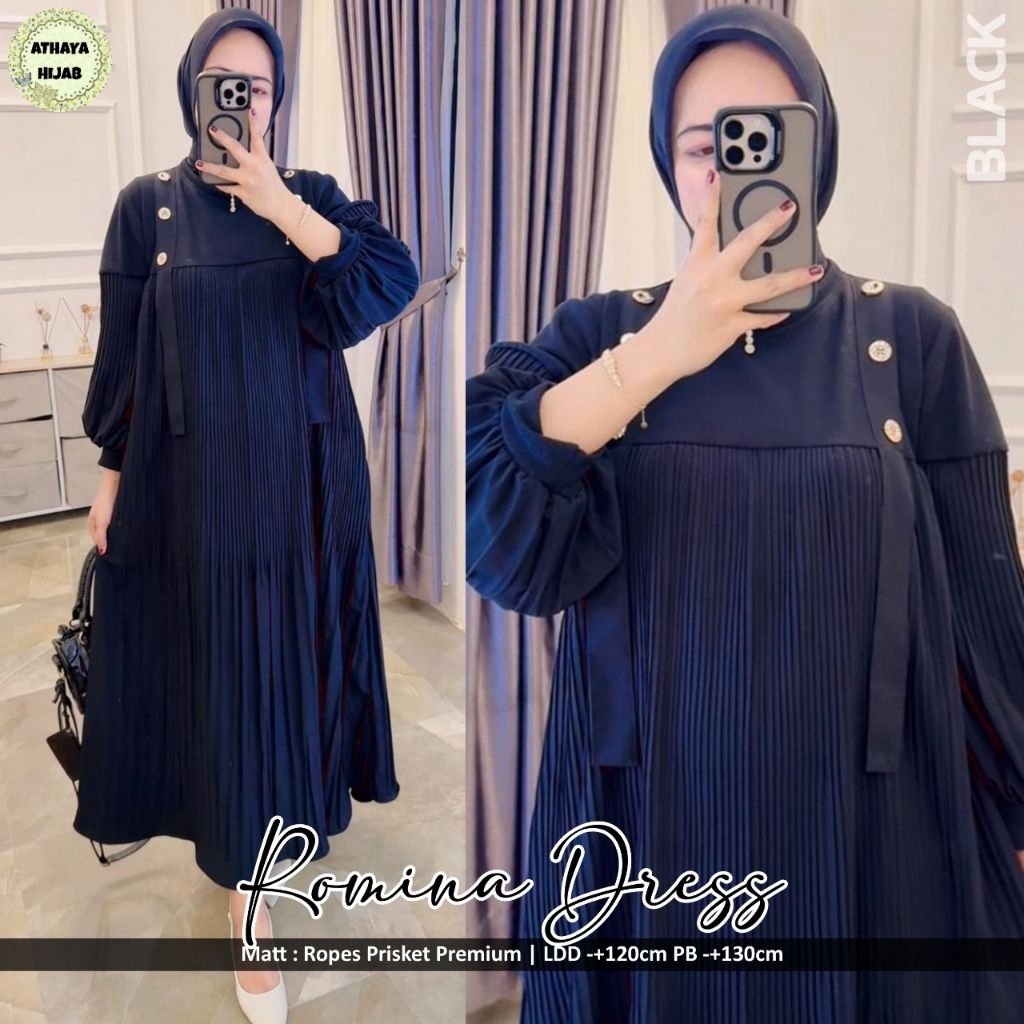 GAMIS DRESS WANITA ROMINA DRESS BY ATHAYA