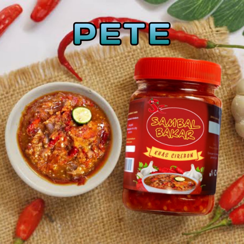 

SAMBAL BAKAR PETE Nikmati sambal pedas gurih khas nusantara yang dibuat dengan resep tradisional Cirebon. Dibakar hingga harum, memberikan rasa smoky yang unik.