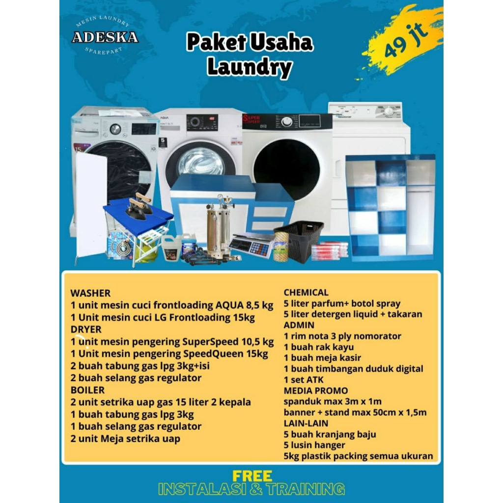 PAKET USAHA MESIN LAUNDRY / LAUNDRY / PAKET USAHA / MESIN LAUNDRY / CUCI BAJU