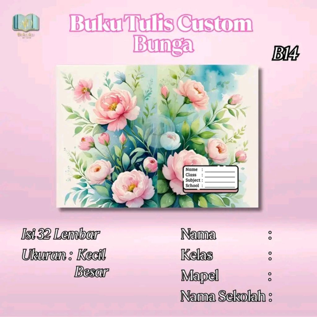 

Buku Tulis Custom Bunga
