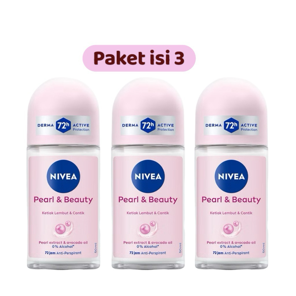 isi 3pcs Nivea Pearl and Beauty Deodorant  mengatasi bau ketiak