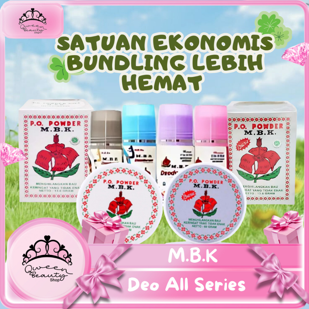 (ADA BUNDLING!!!) MBK Deodoran Roll On dan Box / Bedak Tawas / Penghilang Bau Badan / PO Powder MBK