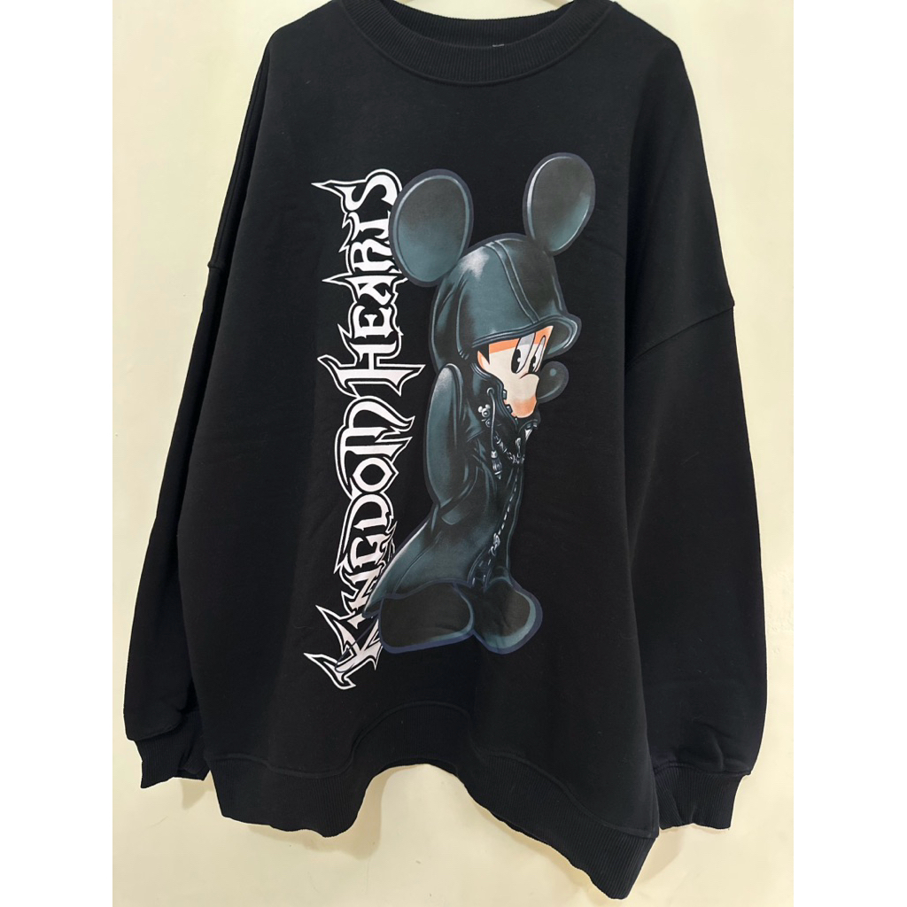[Preloved] Sweater Bershka Oversize Original Hitam Mickey Mouse