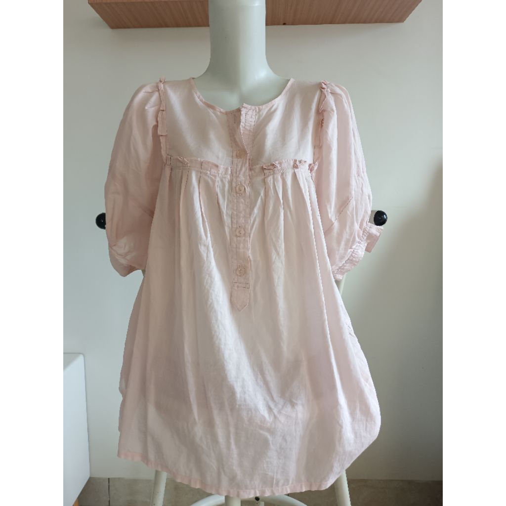 Blouse cewe baby pink