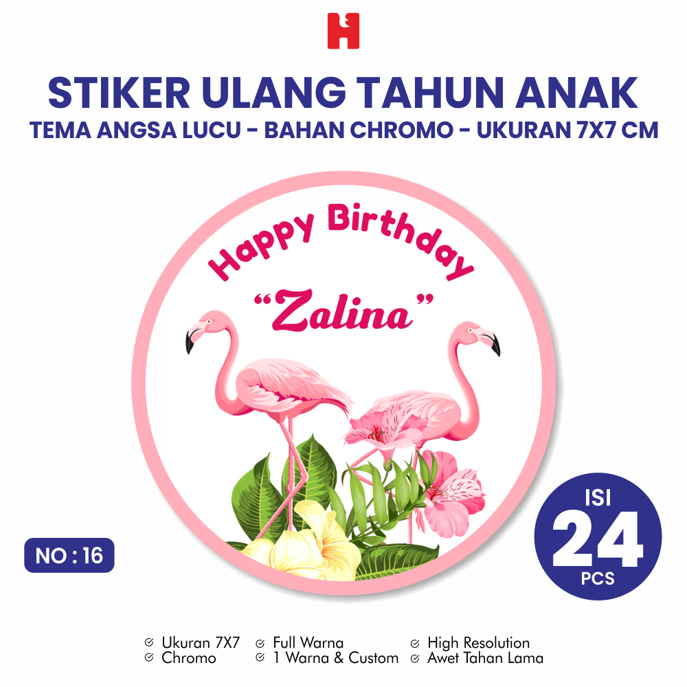 

Stiker Ulang Tahun Anak Tema Angsa Lucu Ukuran 7x7 CM Bulat - Isi 24 Pcs