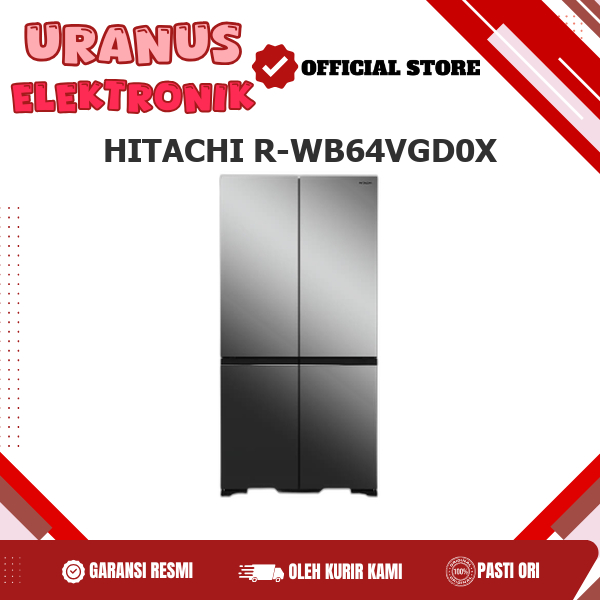 HITACHI R-WB64VGD0X KULKAS SIDE BY SIDE FRENCH BOTTOM FREEZER 569L