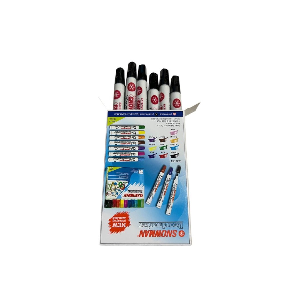 

Spidol Snowman Whiteboard BG-12 Warna Hitam isi 6 pcs