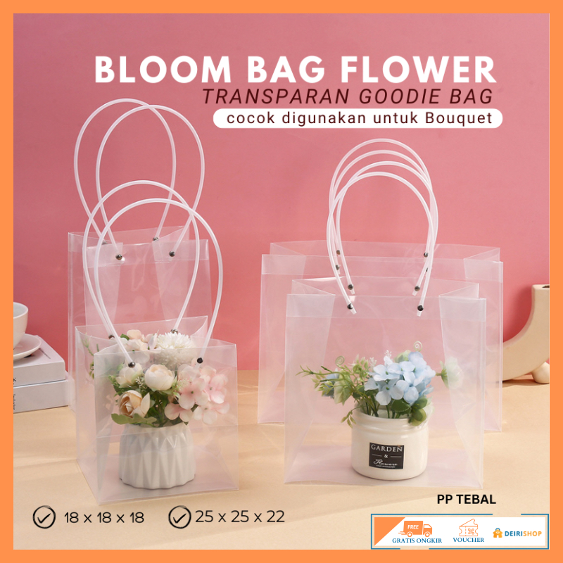 

[DEIRI]Tas Kado Transparant Waterproof Bunga Hampers Lebaran/Natal/ Flower Bouquet Bag Transparan Souvenir Premium Serbaguna