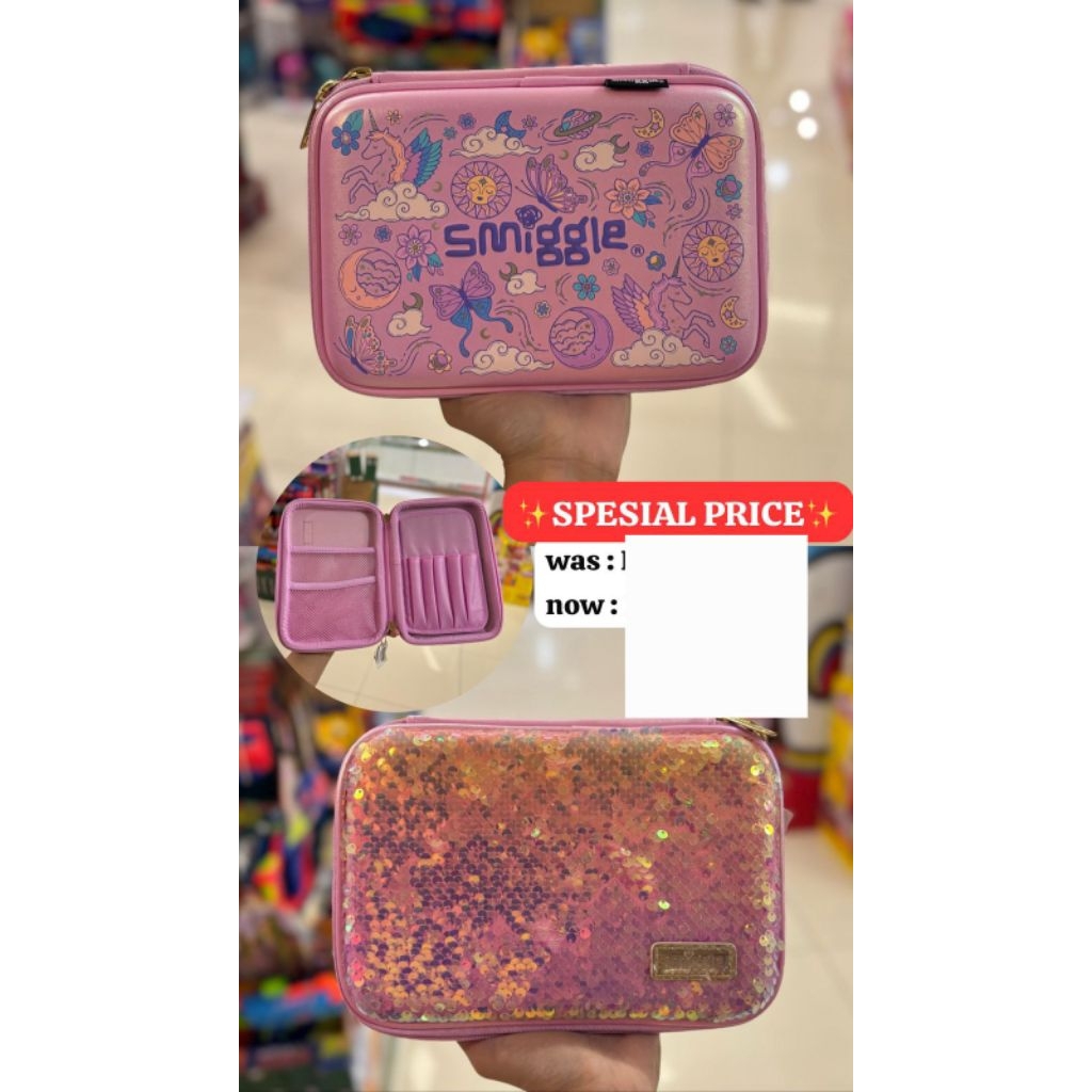 

NEW ORIGINAL pencil case smiggle hard top girl pink blink baru asli kotak pensil tempat pensil anak sekolah perempuan cewek