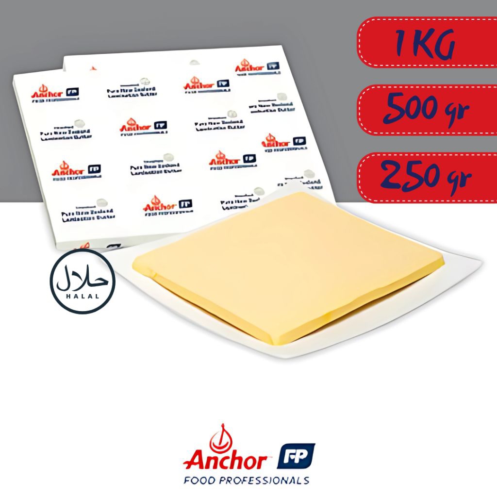 ANCHOR BUTTER SHEET ANCHOR LAMINATION BUTTER REPACK 250 500 GR KORSVET MENTEGA TAWAR BAKERY COOKIES 