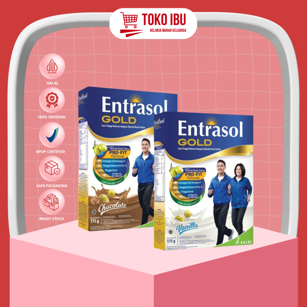 

Entrasol Gold 175gr Chocolate Vanilla Susu High Kalsium Untuk 51+