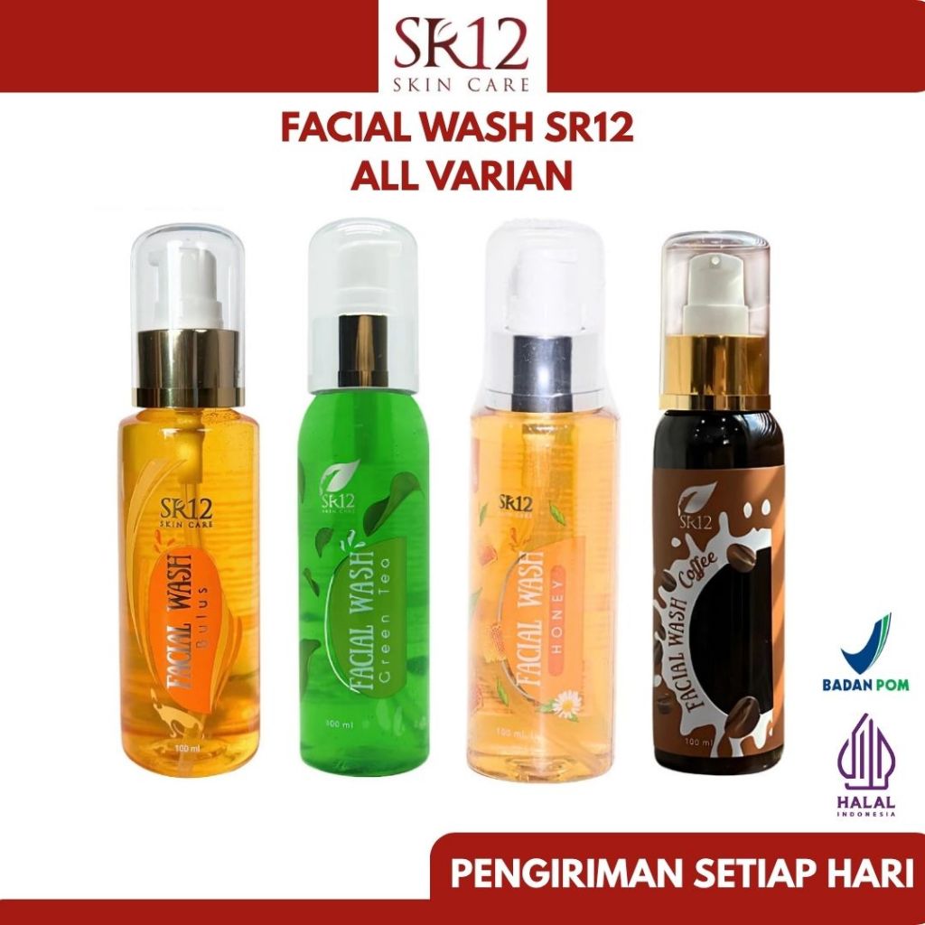 SR12 TASIKMALAYA - SR12 Facial Wash Honey, Bulus, Coffee, Green Tea Sabun Wajah Alami Untuk Jerawat 