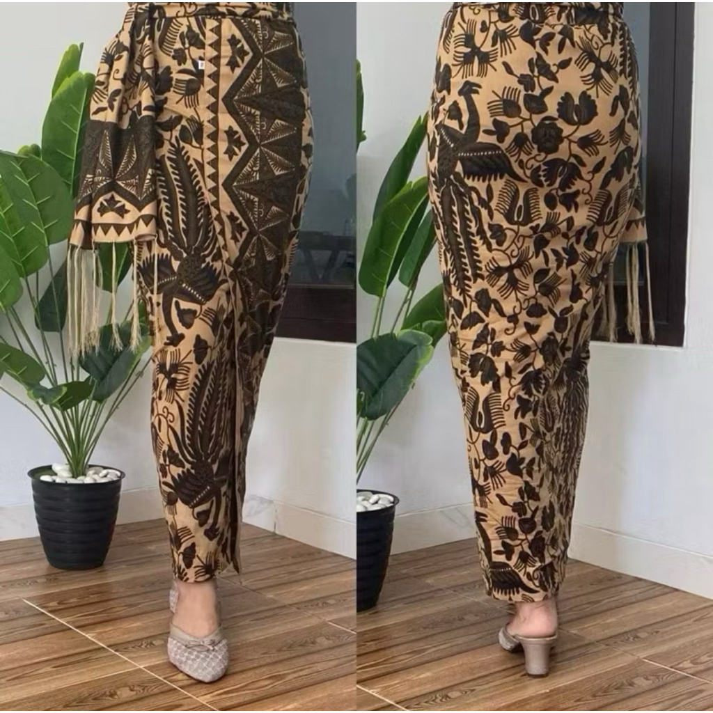 Kamen jadi katun strait batik set selendang / Rok batik set selendang