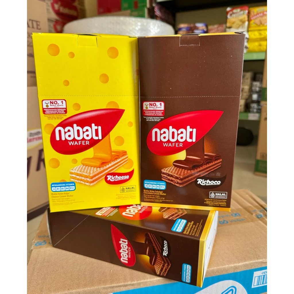 

Richeese Nabati Wafer Kotak 100gr ( 5gr x 20pcs ) ECER Per Box