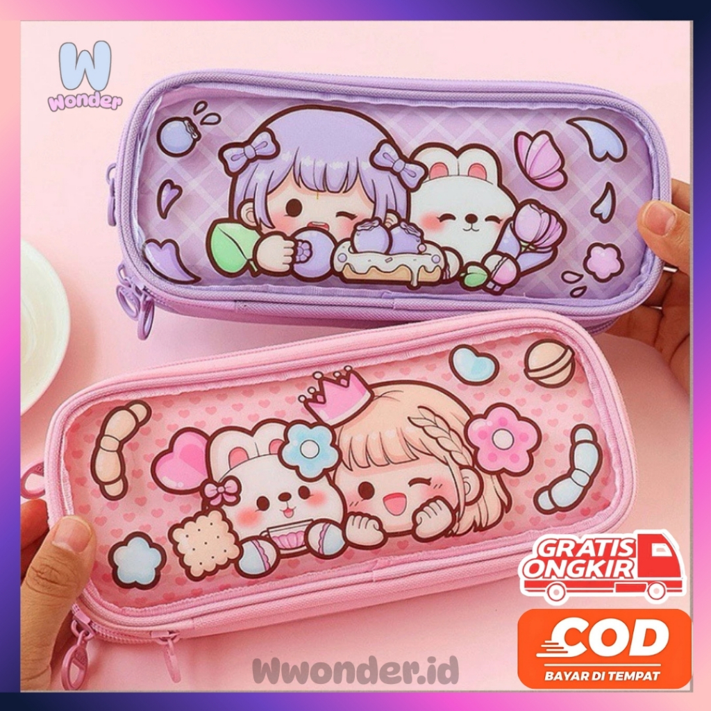 

WW Kotak Pensil Aesthetic dan Lucu /Tempat Pena Pensil 3 In 1