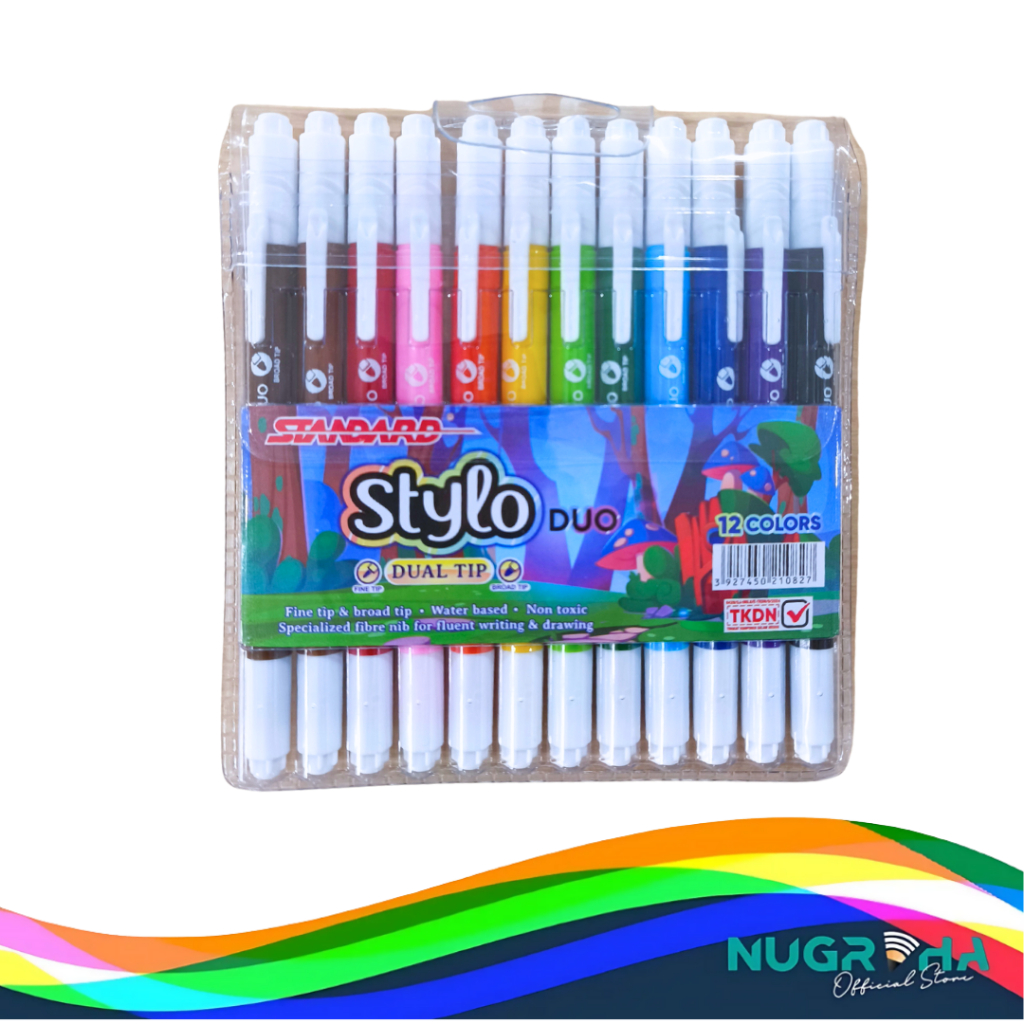

Standard Stylo Duo Spidol Kecil Duo Whiteboard Gambar Mewarnai Set 12 Colours Spidol Standard 12 Warna